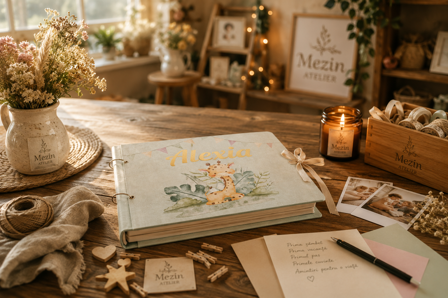 Album bebe personalizat Mezin Atelier pentru primul an al bebelușului